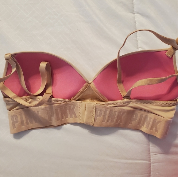 VS Pink tan bra padded push up, no underwire. 32A - Picture 2 of 4